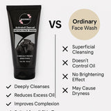 BEOTKKOT Charcoal Face Wash with Activated Charcoal |Fights Pollution, Dirt & Acne| Detox & Oil Control 2X Skin Purification| For Men & Women 100ML