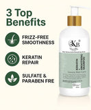 Kera Blis Keratin + Smoothing Shampoo for Dry, Frizzy, Damaged Hair | Sulfate & Paraben Free | Hair Strengthening & Repair Shampoo | 300ml | Unisex Hair Care