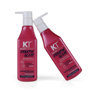 KT Professional KEHAIRTHERAPY Keratin Gloss Damage Repair & Split End Control Shampoo & Conditioner |Sulfate Free|Paraben Free
